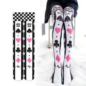 $3 Playing Card Patterned Knee-High Socks New $3 WHEN BUNDLED WITH 3 OR MORE ITE